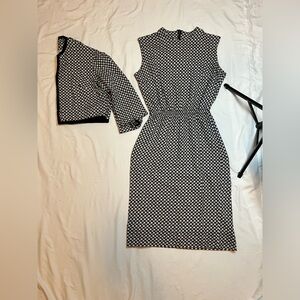 Vintage 50s 60's Wagadoon by Harry Wagner set Wiggle Dress Black white MCM